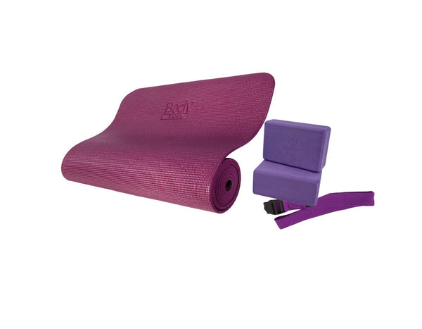 Desibodies - HemingWeigh Yoga Kit - Purple Yoga Mat Set Includes Carrying  Strap, Yoga Blocks, Yoga Strap, and 2 Microfiber Yoga Towels - Yoga Gear  and Accessories for Beginners and Experienced Yogis
